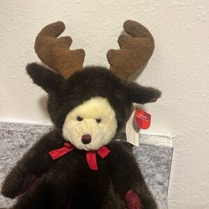 Russ Brown Reindeer Plush with Red Accents